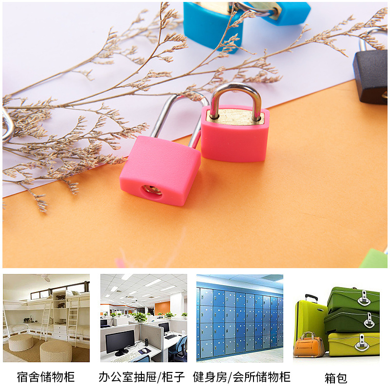 Luggage - กุญแจล็อคขนาดเล็ก สีทองแดง แบบยาว ตัวล็อคทองเหลือง สำหรับกระเป๋าเดินทาง แบบพิมพ์ได้