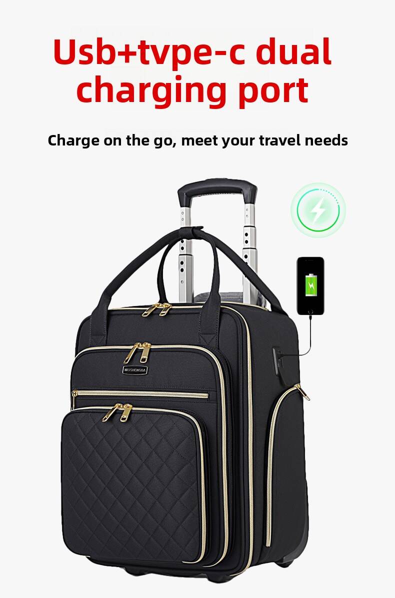 Foldable Rolling Luggage Bag - กระเป๋าเดินทางแบบมีล้อสำหรับผู้หญิง กระเป๋าเดินทางแบบมีล้อ กระเป๋าถือแบบมีล้อสำหรับคุณแม่ กระเป๋าเดินทางแบบมีล้อ กระเป๋าถือขึ้นเครื่อง