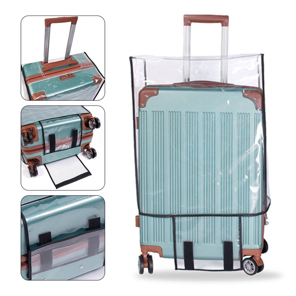 Waterproof Suitcase Cover Protector - ผ้าคลุมกระเป๋าเดินทางกันน้ำอุปกรณ์คลุมกระเป๋าเดินทางโปร่งใส PVC ผ้าคลุมกระเป๋าเดินทางกันฝุ่นผ้าคลุมกระเป๋าเดินทางอุปกรณ์เสริมสำหรับเดินทาง