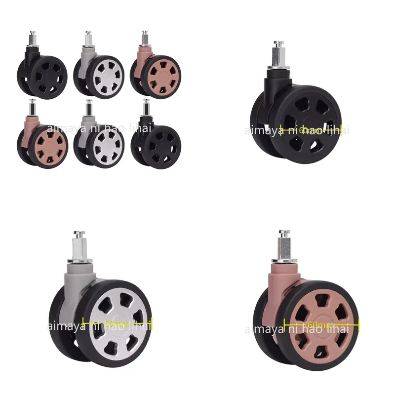 Silent Replacement Luggage Wheels - ชุดซ่อมล้อกระเป๋าเดินทางแบบเงียบ สำหรับกระเป๋าเดินทางแบบล้อหมุน รูปทรงหกเหลี่ยม สี่เหลี่ยม อุปกรณ์เสริมสำหรับกระเป๋าเดินทาง
