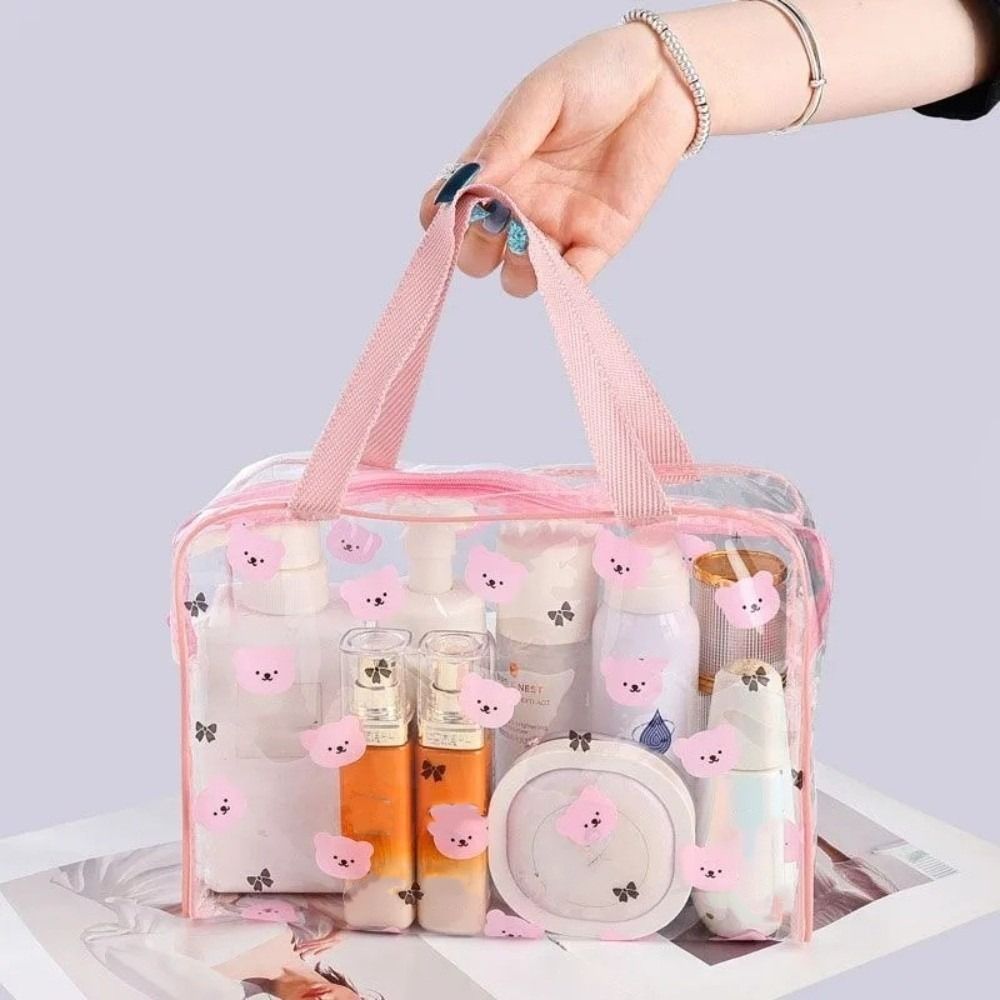 Cosmetic Bags - กระเป๋าใส่ของใช้ส่วนตัวแบบพกพา ความจุขนาดใหญ่ กันน้ำ PVC กระเป๋าจัดระเบียบเครื่องสำอาง