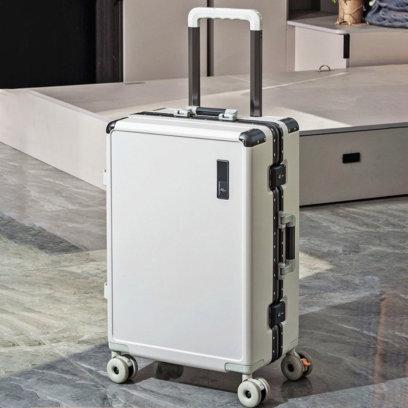 Aluminum Frame Carry On Luggage - กระเป๋าเดินทางแบบมีโครงอะลูมิเนียมและวัสดุโพลีคาร์บอเนตหนาพิเศษ พร้อมระบบล็อค TSA และที่วางแก้วน้ำ กระเป๋าถือขึ้นเครื่องแบบมีล้อ ขนาด