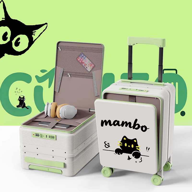 Aluminum Frame Carry On Luggage - กระเป๋าเดินทางขนาดเล็ก 16 นิ้ว แบบเปิดด้านหน้า มีล้อ ไม่ต้องโหลดขึ้นเครื่อง